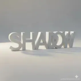 Reflective Ambigram example for the word Symmetry, readable both upright and when flipped